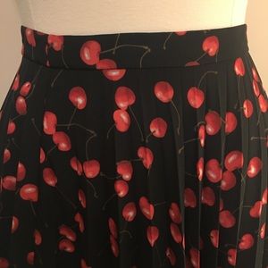 J. CREW Pleated Cherry Print Skirt
